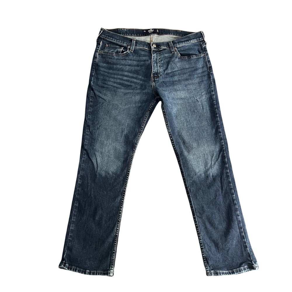 Hollister Men's 36x30 Slim Straight Epic Flex Jeans Blue Medium Wash Stretch